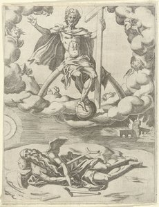 Kristus vítězí nad časem Triumphs of Petrarc (název série) od Dirck Volckertsz. Coornhert (possibly)