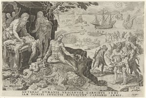 Císařská vojska Karla V. napadají Střední Ameriku, 1530 Vítězství Karla V. (název série) Divi Caroli. v. imp. opt. max. victoriae, ex multis praecipuae (název série) od Dirck Volckertsz. Coornhert
