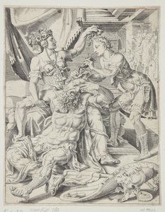 Samson a Dalila od Dirck Volckertsz. Coornhert