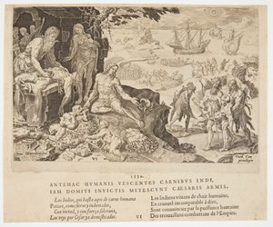 Imperiální jednotky přinášející civilizaci Indiánům od Dirck Volckertsz. Coornhert
