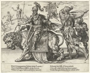 Davidův triumf Triumph of Patience (název série) Patientiae Trivmphvs (název série) od Dirck Volckertsz. Coornhert