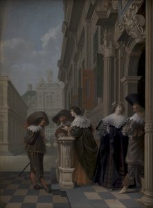Rozhovor mimo palác od Dirck van Delen
