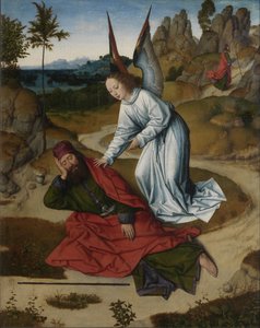 Oltářní obraz Poslední večeře: Eliáš v poušti pravé křídlo, 1464-1468