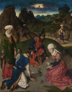 Oltářní obraz Poslední večeře: The Gathering of Manna pravé křídlo, 1464-1468 od Dirk Bouts