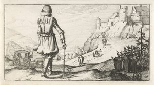 Muž v gambeson v horské krajině Holandské dámské a pánské kostýmy, 1622 (název série) od Dirk Eversen Lons