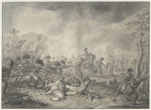 Zajetí ruského generála Hermanna v bitvě u Bergenu, 1799 od Dirk Langendijk (signed by artist)
