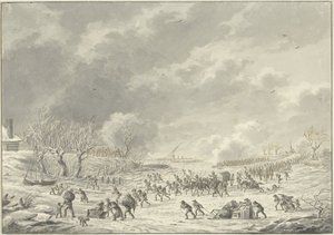 Francouzi překročí Waal poblíž Bommel, leden 1795