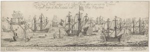 Vévoda z Yorku vítá Royal Navy v Lamanšském průlivu Setkání vévody z Yorku s Royall Navy poté, co vstoupilo do Channell / O cheqado duque de Jorck no Cannal entre o Frota d