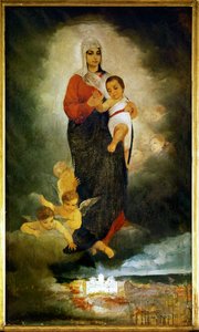 Madona s dítětem (malba na plátně) od Djordie Krstic