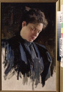 Portrét umělkyně Olgy Ludvigovny Della-Vos-Kardovskaya (Della Vos Kardovskaja) (Della Vos Kardovskaja) (Della-Vos-Kardovskaja) (1875-1952). (Portrét výtvarnice O. Della Vos Kardovskaya). Peinture de Dmitri Nikolajevič Kardovskij (Kardovski) (1866-