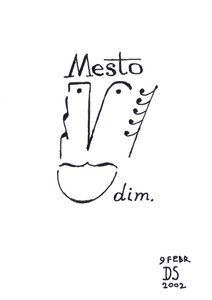 Mesto - karikatura obličeje nakreslená pomocí notového zápisu od Dmitri Smirnov