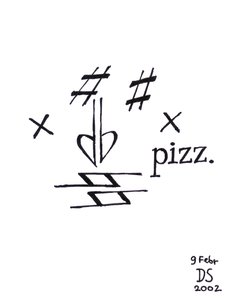 Pizzicato face - obličej nakreslený pomocí notového zápisu
