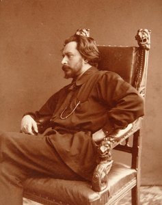 Portrét autora Leonida Nikolajeviče Andrejeva (Leonid Andrejev) (1871-1919). Stříbrná želatinová fotografie Dmitri Spiridonoviče Zdobnova (konec 19. stol.)