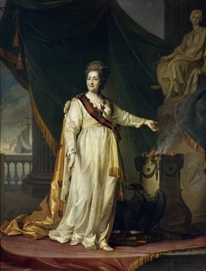 Kateřina II. je zákonodárcem v chrámu bohyně spravedlnosti.
