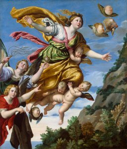 Marie Magdaléna vzata do nebe, c1620. od Domenichino