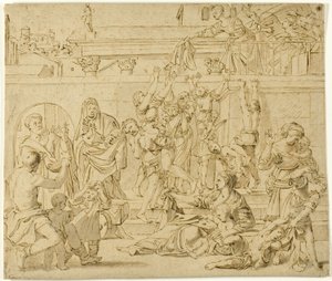Svatá Cecílie rozdává almužny chudým od Domenichino