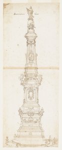 Návrh obelisku svatého Dominika, náměstí San Domenico Maggiore, Neapol