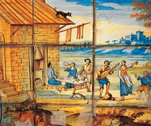Detail majolikové výzdoby kláštera klarisek od Domenico Antonio Vaccaro