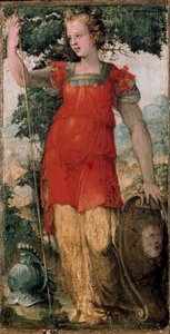 Ženská postava, možná Minerva. Obraz Domenica Beccafumiho (1486-1551). od Domenico Beccafumi