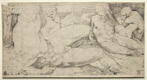 Tři mužské akty, druhá čtvrtina 1500. od Domenico Beccafumi