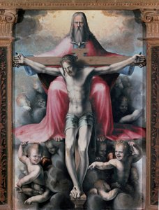 Triptych Trojice, Detail centrálního panelu: Trojice. Obraz Domenica Beccafumiho (1486-1551) od Domenico Beccafumi