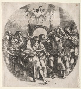 Sestup ducha svatého od Domenico Campagnola