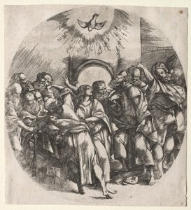 Sestoupení ducha svatého, 1518. od Domenico Campagnola