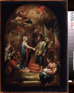 "Svatba Panny Marie" (Svatba Marie a Josefa) Obraz Domenica Corviho (1721-1803) Státní muzeum umění z 18. století, Tula, Rusko
