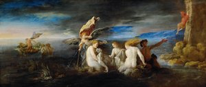 Hrdina Mourning the Dead Leander, c. 1622 od Domenico Fetti or Feti