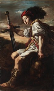 Italština:  Davide con la testa di Golia David s hlavou Goliáše