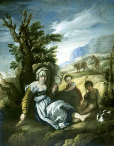 Adam a Eva v práci od Domenico Fetti or Feti