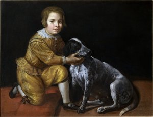 Portrait of a boy with a dog.    1202943   cs       czech Successfully Translated  Original: Porta Magna van het Venetiaans Arsenaal Scènes uit het Venetiaanse leven (series title) Habiti dHuomeni e Donne Venetiane Con la Processione della Ser.ma Signoria 