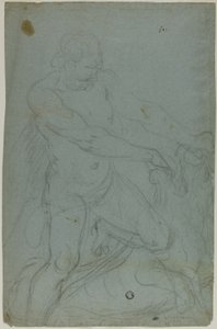 Samson a lev (recto); Panna Maria s nataženou pravou paží (verze)