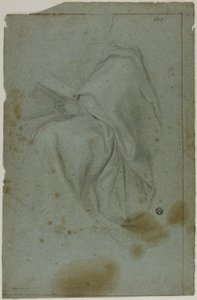 Sedící zahalená mužská postava s knihou (recto); Dvě sedící ženy s náčrtem levé ruky (verze)
