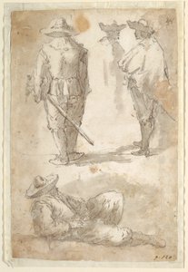 Figurální studie vojáků od Domenico Gargiulo, called Micco Spadaro