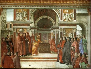 Zjevení anděla Zachariášovi od Domenico Ghirlandaio