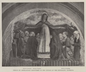 Freska objevená v kostele Ognissanti ve Florencii od Domenico Ghirlandaio