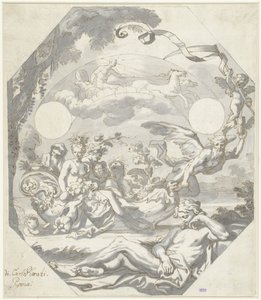 Design pro ciferník s mytologickou alegorií od Domenico I Piola (attributed to)