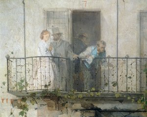 Zprávy o míru ve Villafrance, Domenico Induno, detail od Domenico Induno
