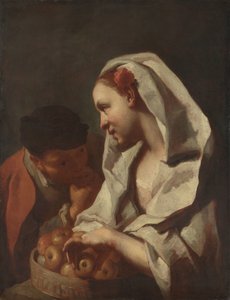 Dívka Prodej ovoce od Domenico Maggiotto (attributed to)
