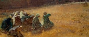 Marie se účastní ukřižování Krista, detail (olej na plátně) od Domenico Morelli