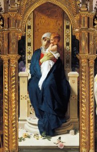 Tryptych Madony z růží, Domenico Morelli (1823-1901), Detail, kaple svatého Augustina, hrad Corigliano Calabro, Calabria, Itálie