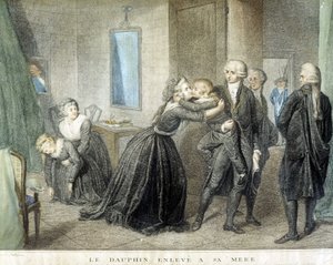 Delfín Louis byl unesen své matce Marie Antoinettě (v jejich chrámovém vězení), 1. července
