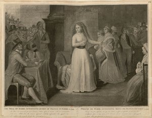 Proces s Marií Antoinettou, královnou Francie, 14. října 1793.