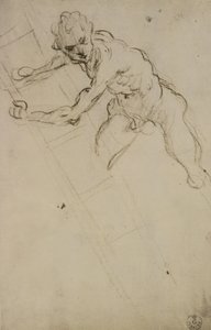 Studie postavy pro Ukřižování (uhl na papíře) od Domenico Robusti Tintoretto