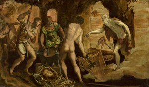 The Forge of Vulcan, cca 1544-1548 (olej na plátně) od Domenico Robusti Tintoretto