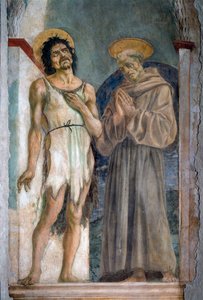 Svatý Jan Křtitel a svatý František z Assisi - freska