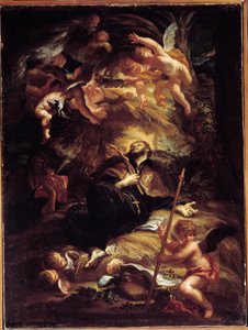 Smrt svatého Františka Xaviera (Francois-Xavier) (1506-1552), španělský jezuitský misionář (Smrt svatého Františka Xaverského) Obraz Domenica Pioly (1627-1703) Genes, Musei di Strada Nuova (ex Palazzo Bianco)