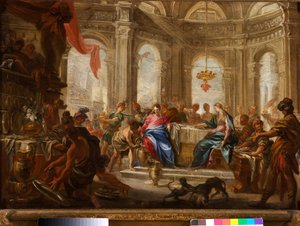 Svatba v Káně od Domenico the Elder Piola
