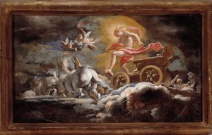Sluneční vůz Obraz Domenica Piola (1627-1703) Rozměr 58x78 cm Genes, Musei di Strada Nuova (dříve Palazzo Bianco)